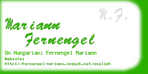 mariann fernengel business card